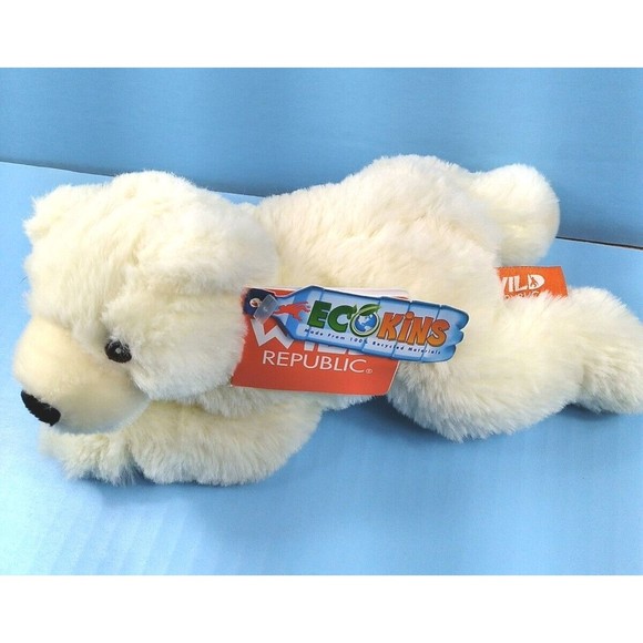 Wild Republic Ecokins Creme POLAR BEAR 9” Plush Stuffed Animal Planet Friendly - Picture 2 of 7